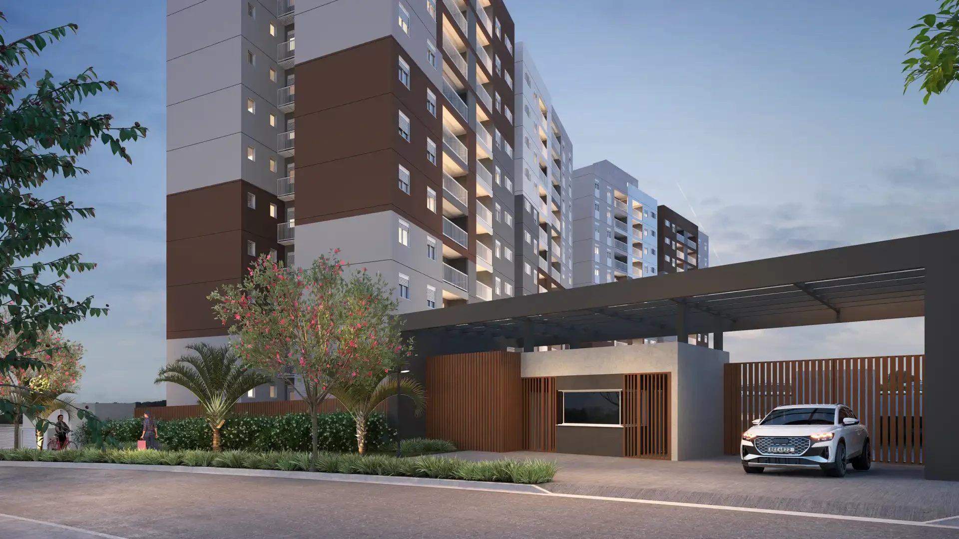 Fachada do Alentejo Residencial, em Campinas