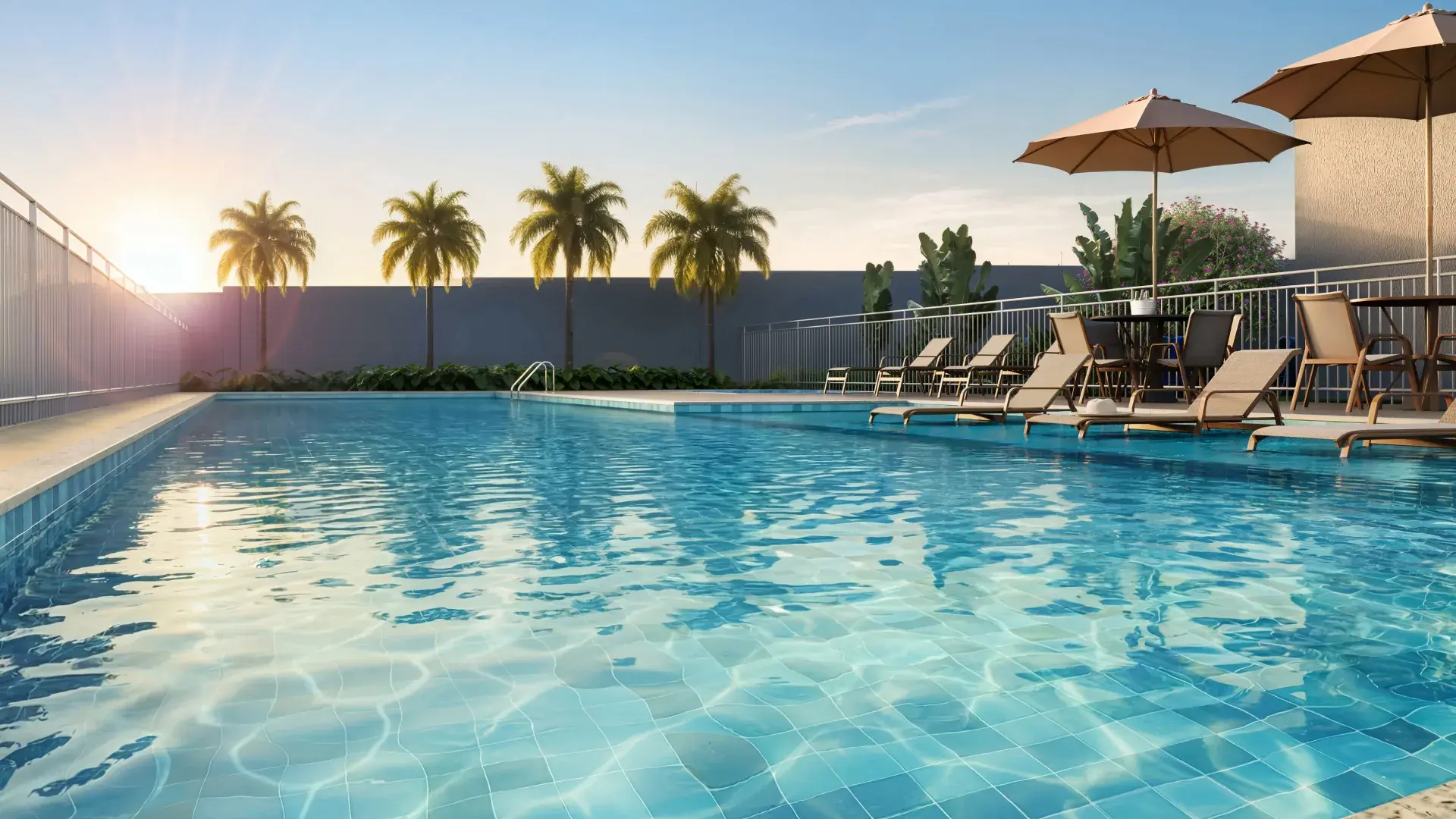 Piscina adulto com deck molhado do Alta Vista Mangará, em Campinas