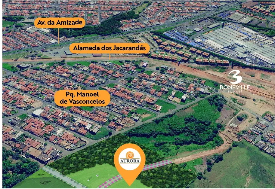 Localização do Aurora Sumaré, em Sumaré