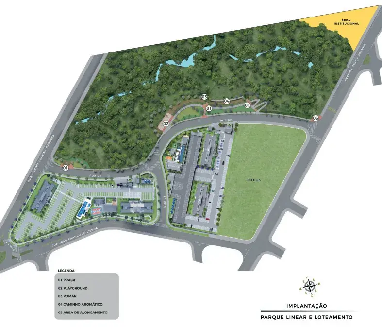 Masterplan do parque linear do complexo do Cores da Mata Mangará, em Campinas