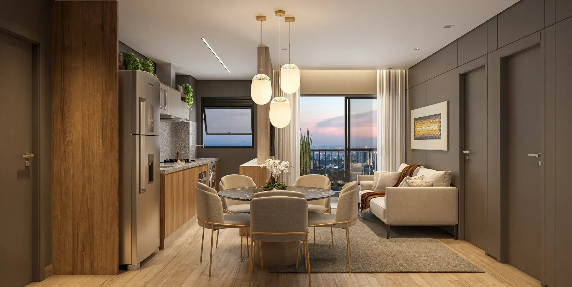 Decorado EDGE (61,84 m²) do Hox Cambuí, em Campinas