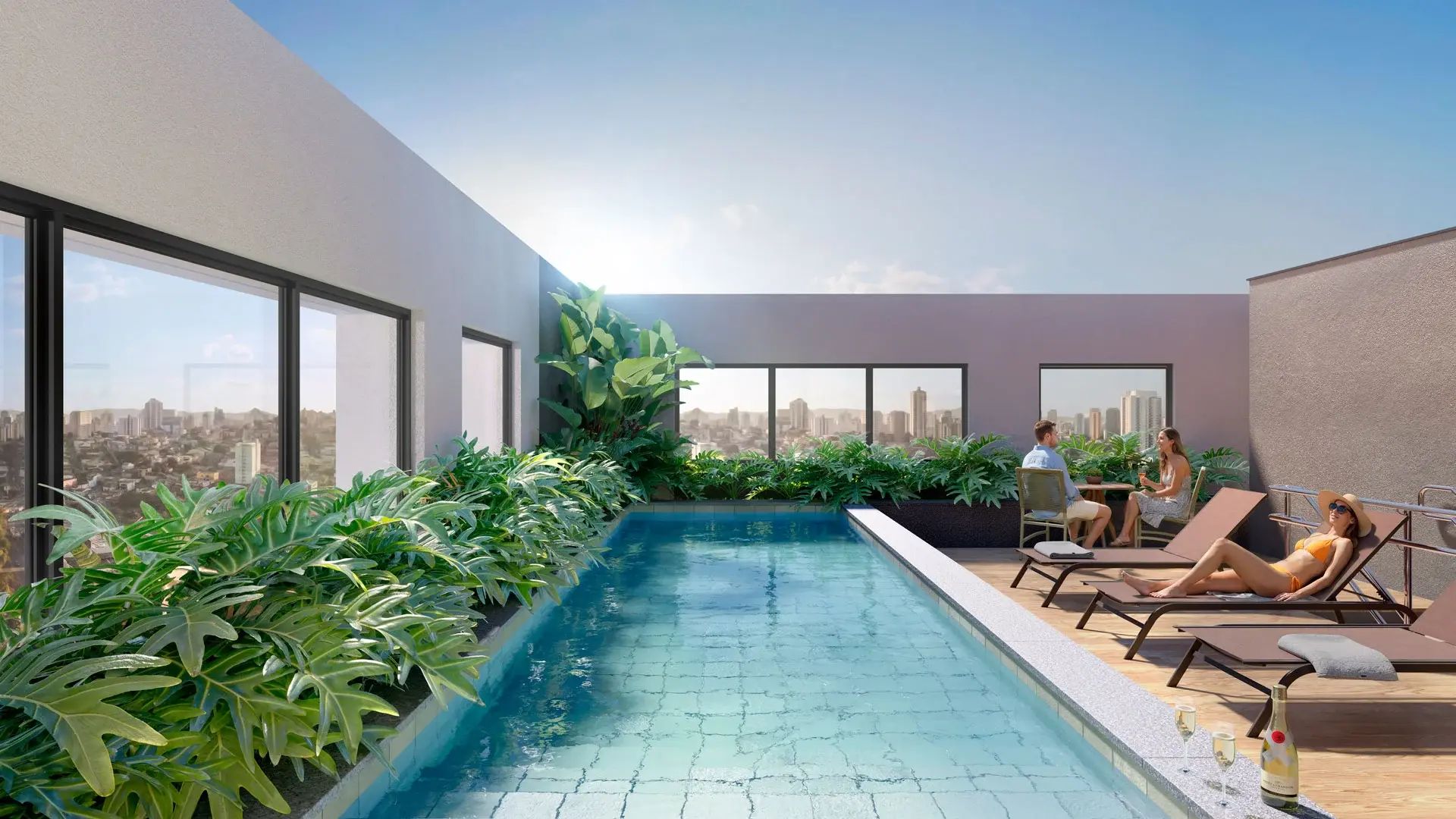 Pool Deck do Hox Cambuí, em Campinas