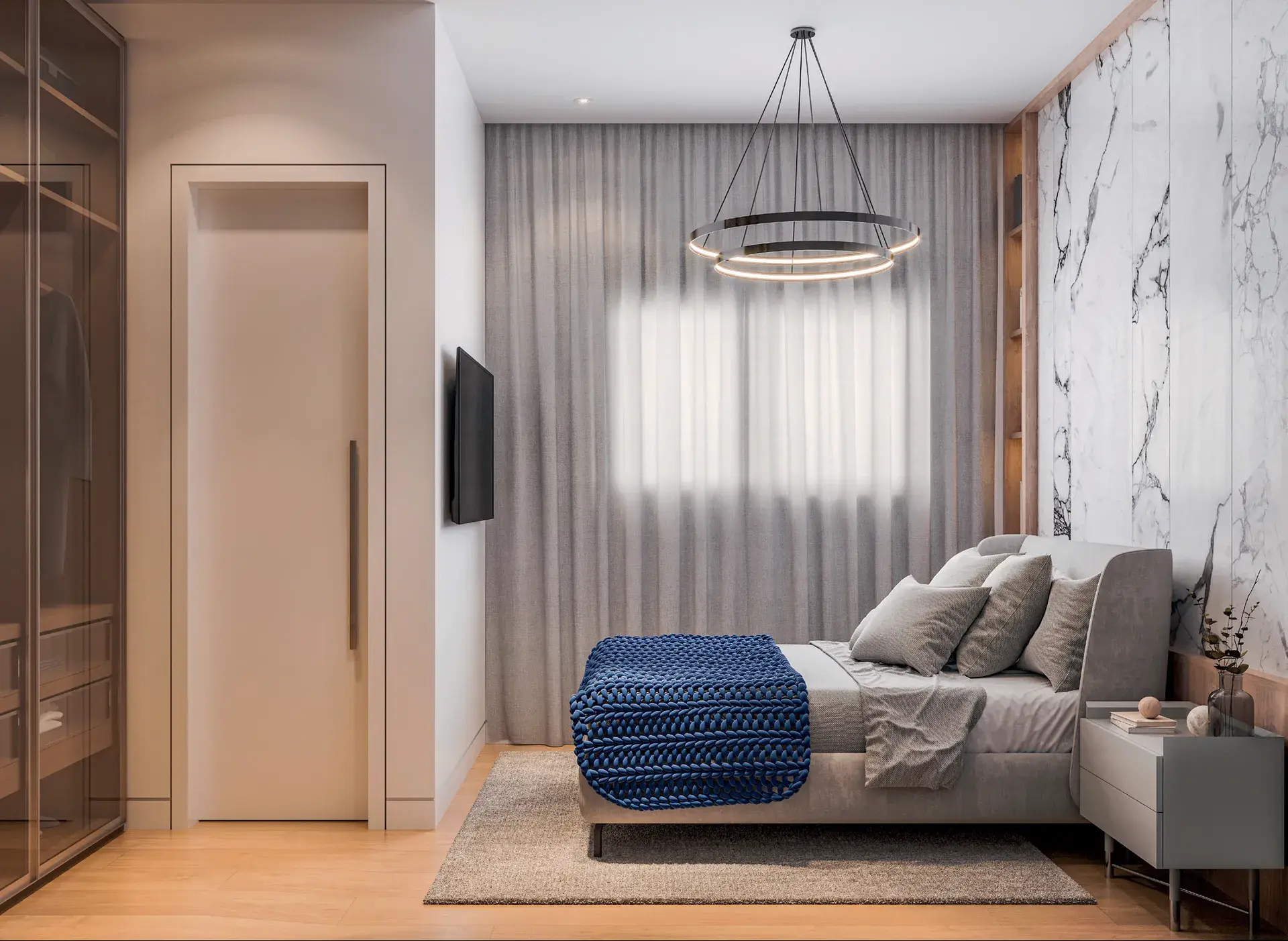 Suíte, 77,50 m² do WYN Residence Le Monde, em Campinas