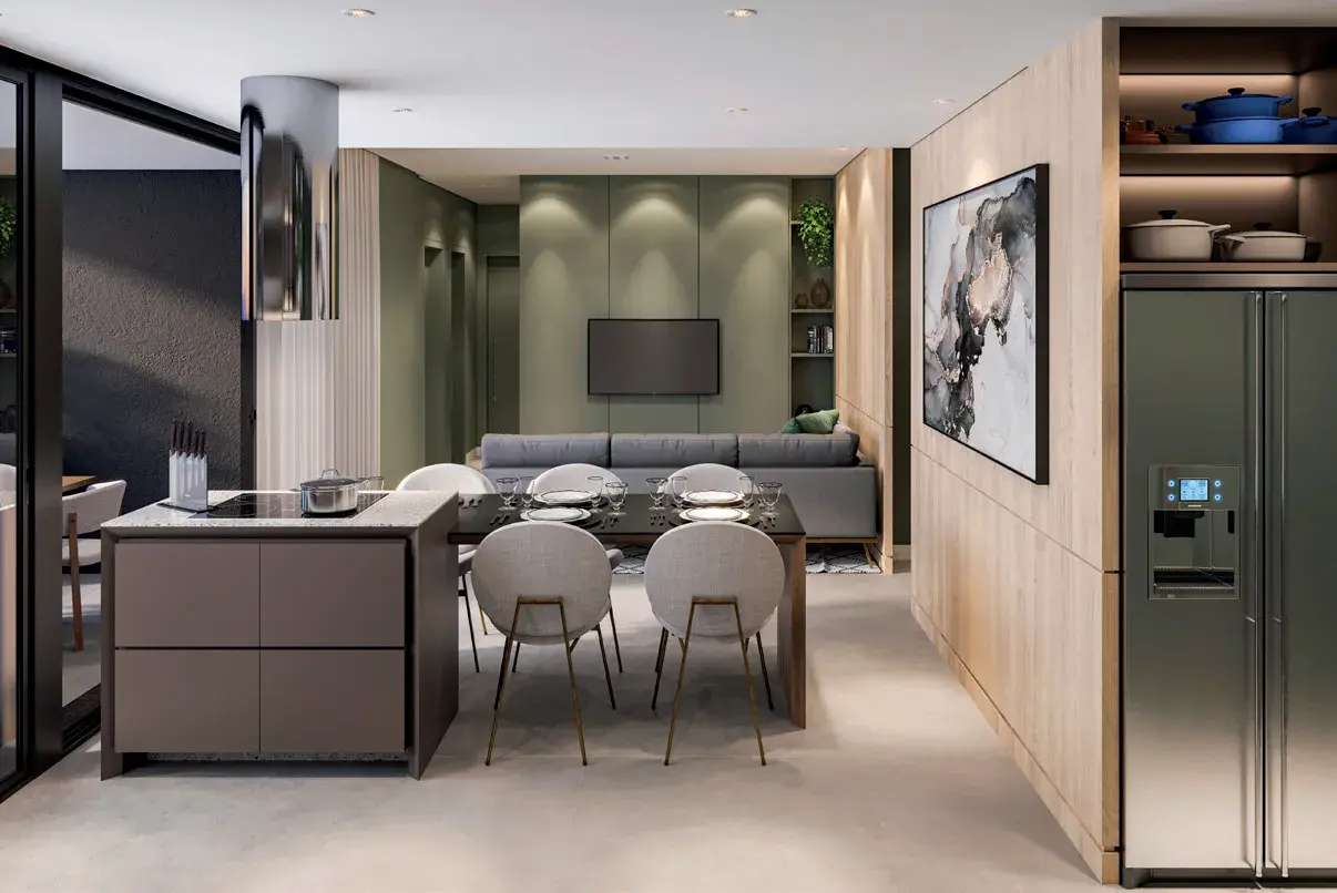 Living, 94,70 m² do WYN Residence Le Monde, em Campinas
