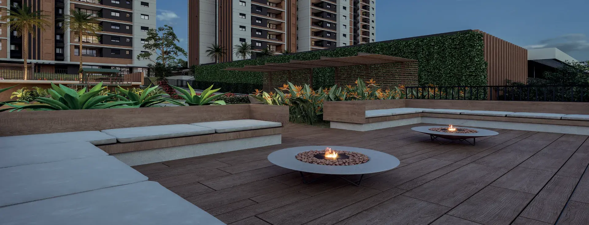 Fireplace do WYN Residence Le Monde, em Campinas