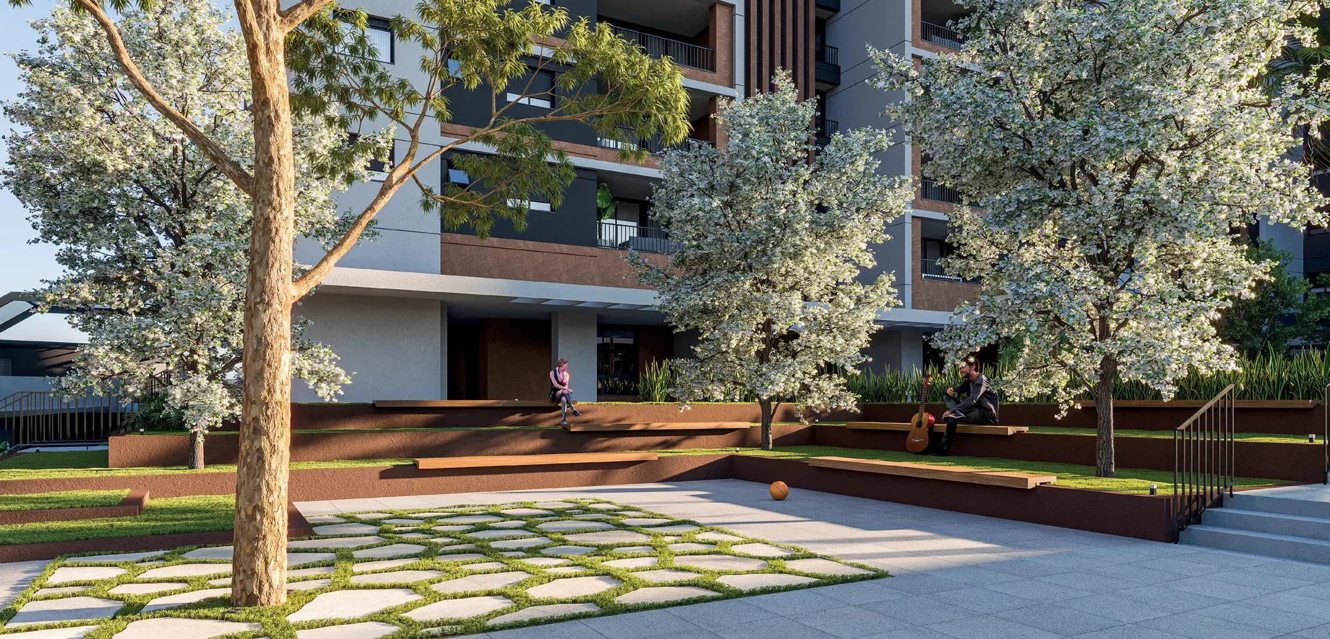 Praça Multiuso do WYN Residence Le Monde, em Campinas