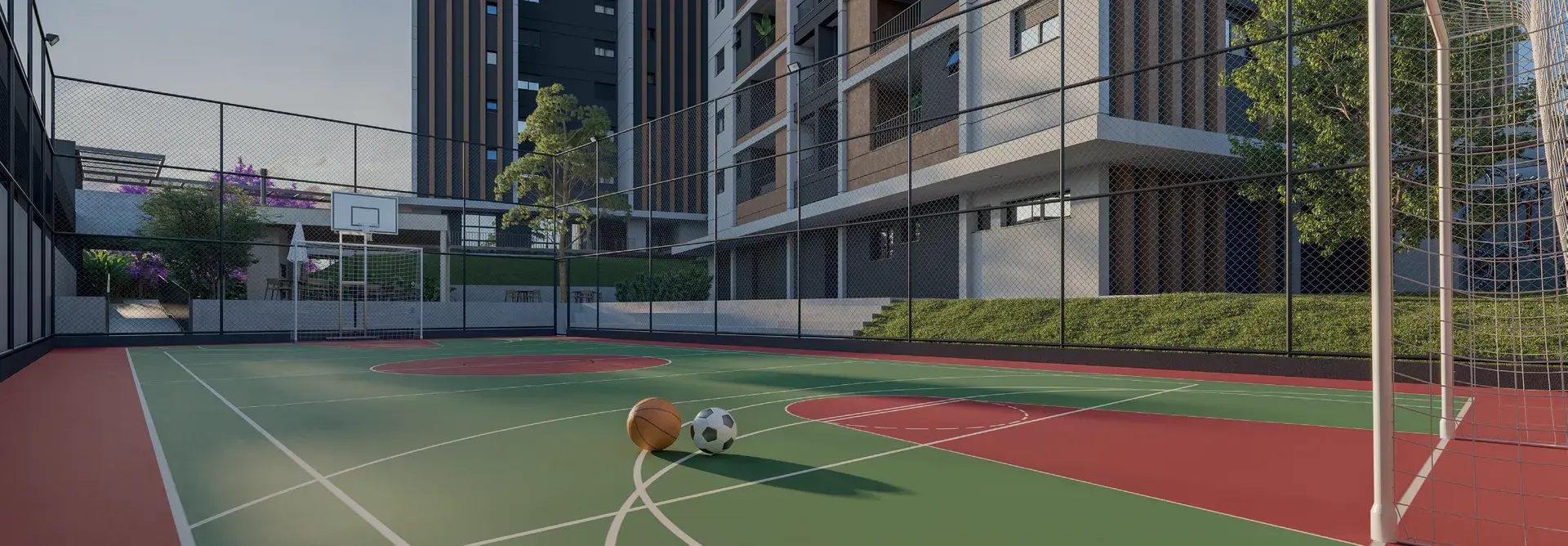 Quadra Poliesportiva do WYN Residence Le Monde, em Campinas